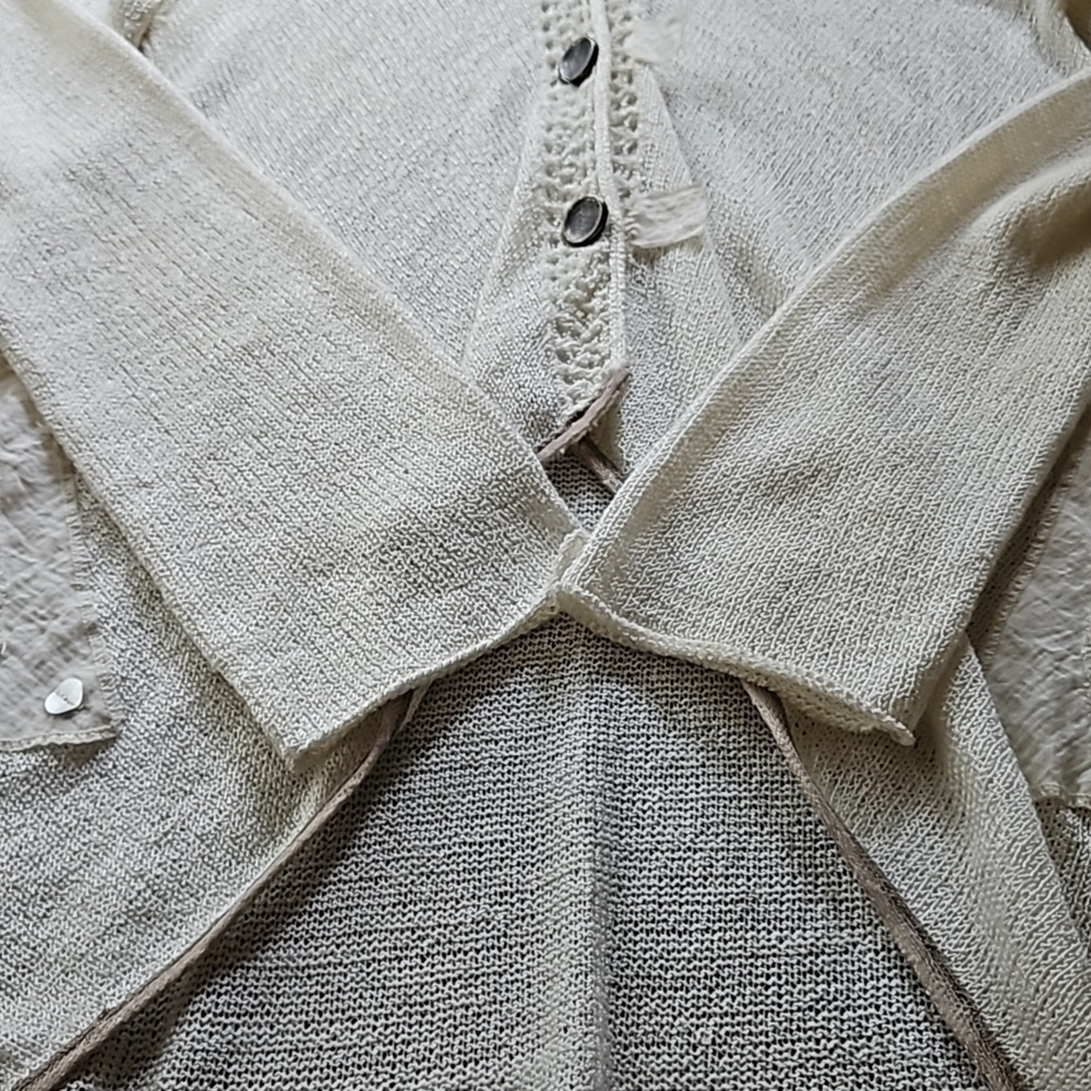 Caty Lesca Knit Lace Cardigan Sweater Size 3 - Picture 9 of 16